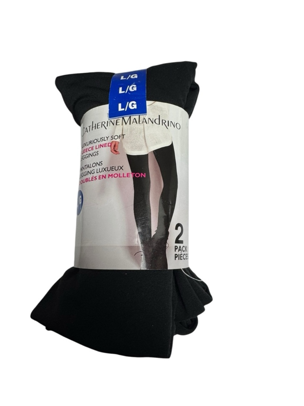 5/$20—-Catherine Malandrino Men’s Black Fleece-Lined Leggings - 2 Pack